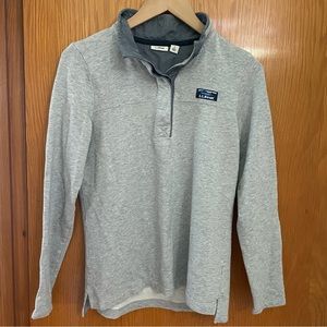 LL Bean Grey Soft Cotton Rugby Pullover
